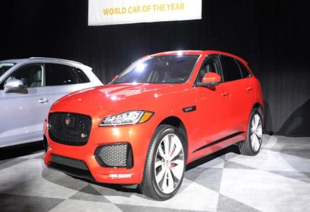 The vehicle defeated 23 rivals to triumph in the 2017 competition. Jaguar F-Pace at 2017 NYIAS