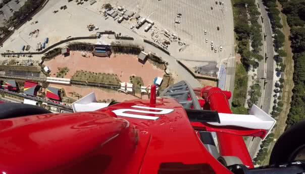 Red Force, the park’s signature ride – now the highest and fastest vertical accelerator in Europe Red Force at Ferrari Land