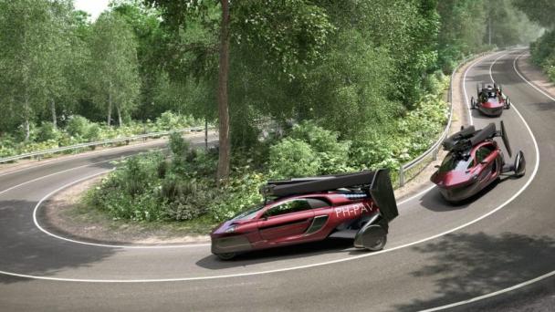 The vehicle can fly up to 110 mph in the air and 100 mph on the road. PAL-V Liberty