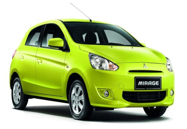 The new Mirage of Mitsubishi presents a balance between visual and function. Mitsubishi Mirage angular front view
