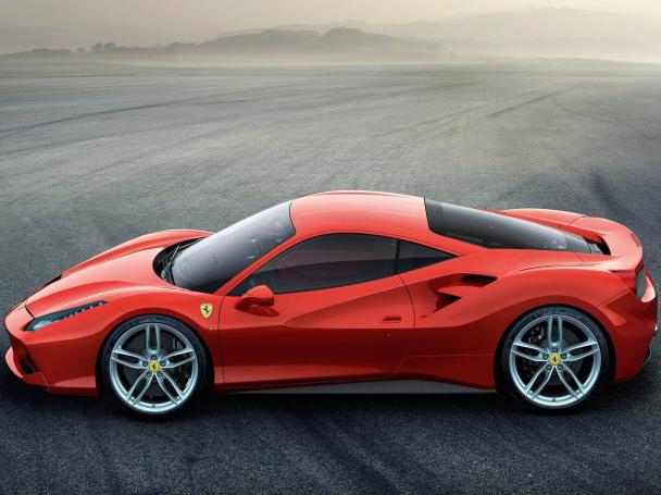 The 488 GTO gets a special stripped-out exterior and an output of 700hp. Ferrari 488 GTO side view