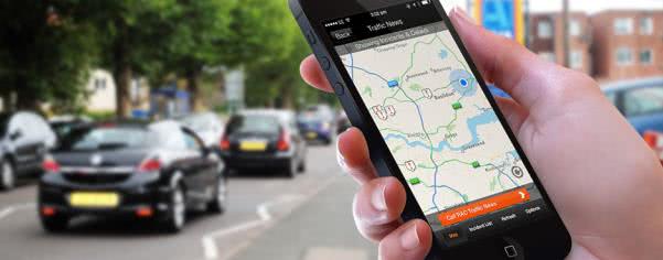 Don’t underestimate the traffic updates from the radio station or mobile application screenshot of a traffic report application for mobile