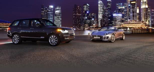 Global sales of Jaguar Land Rover were 41,923 units in April Shining beautiful cars in night