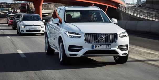 Volvo customers will be able to match their needs with a wide range of Android apps A white Volvo plying on street