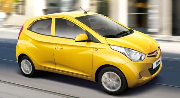 Yellow Hyundai Eon 2017 side view