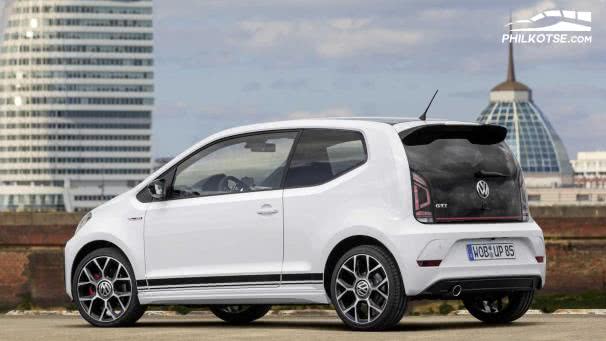 The pack uses a modified version of a normal Up!’s 1.0-liter turbocharged three-cylinder engine VW Up GTI Concept side view