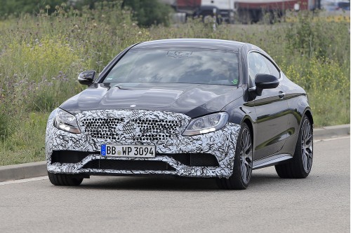 The upcoming Mercedes-AMG C63 sedan prototype was previously spotted testing in harsh conditions Mercedes AMG C63 Coupe Facelift front view