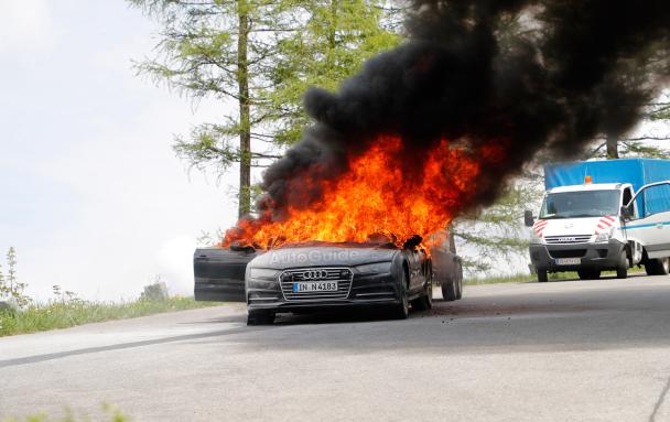 2019 Audi A7 caught fire while testing in Alps