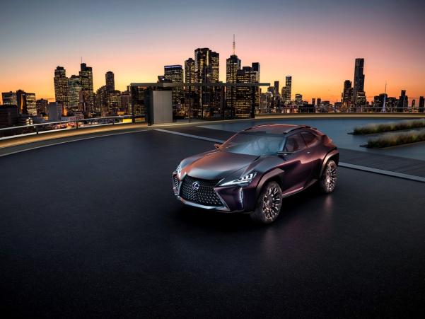 At present, the new compact SUV is in the finishing phase of styling. Angular front of the Lexus UX Concept