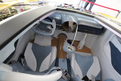 The cockpit of the car is covered with premium materials The cabin of the Charlotte Roadster