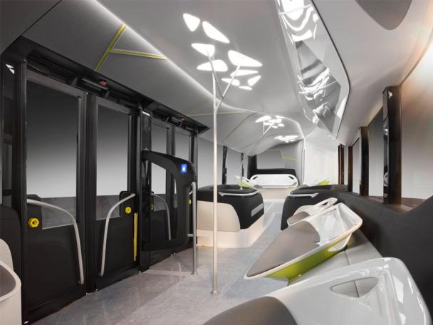 Inside, Mercedes gave its Future Bus an awesome lounge-like design Inside the Future Bus