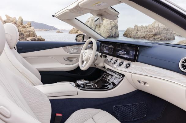 The cabin is fitted with new design, tech and infotainment systems Cabin of the 2018 Mercedes-Benz E-Class Cabriolet