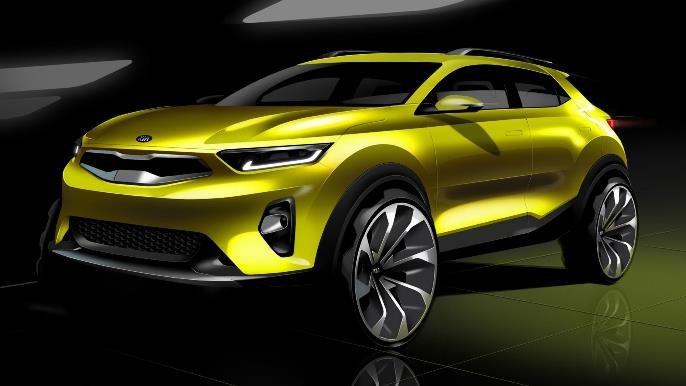 Kia’s all-new small SUV will be named “Stonic Yellow Kia Stonic angular front view