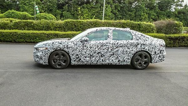 The new Honda Accord will be the most fun-to-drive and most fuel-efficient Side view of the 2018 Honda Accord