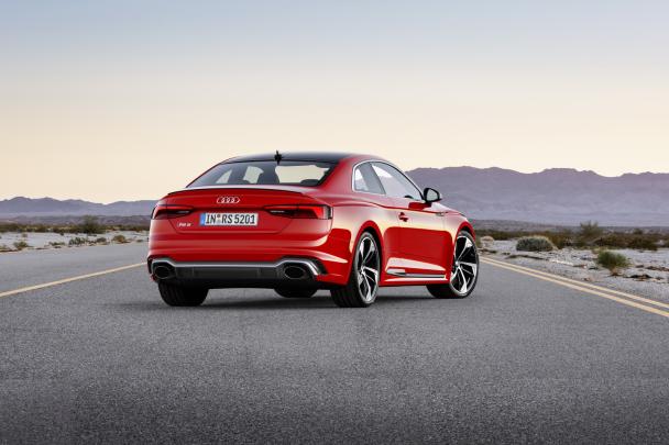 The 2018 Audi RS5 gets more updates on safety features angular rear of the 2017 Audi RS5