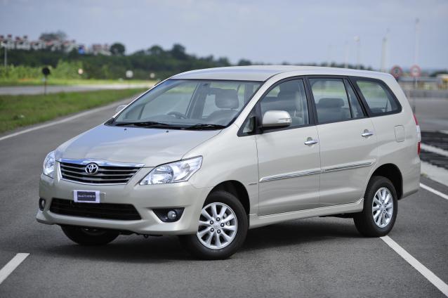 The Toyota Innova is known for its bullet-proof reliability angular front of the Toyota Innova