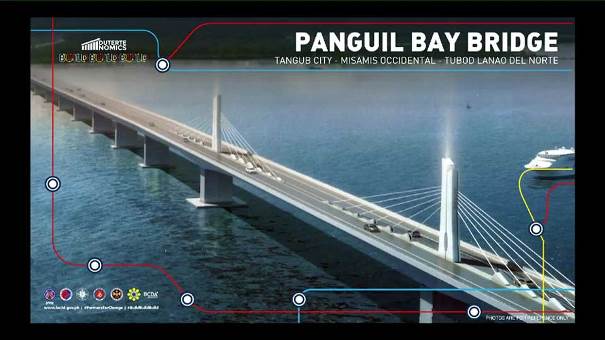 The Panguil Bay Bridge is a 3.48-kilometer, two-lane bridge aimed to connect the city of Tangub in Misamis Occidental to the municipality of Tubod in Lanao del Norte Panguil Bay Bridge