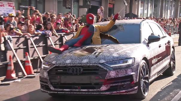 An all-new Audi 8 would be send over to the Philippines for the Sprider-Man: Homecoming premiere on July 6 Spiderman sat atop the Audi A8