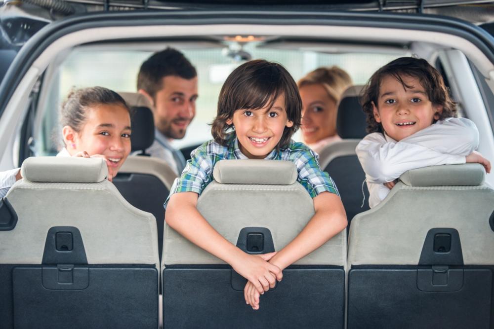 SUVs have a larger space for your family. Kids and their parents are in a car.