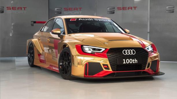 Audi has decided to redecorate its 100th Audi RS3 LMS angular front of the 100th Audi RS3 LMS