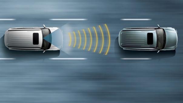 A fairly new advanced safety technology for today's cars is the frontal collision warning technology illustration of how forward collision warning works between two cars
