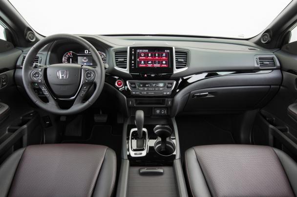 The cabin is covered by high-quality and soft-touch materials 2018 Honda Ridgeline's cabin