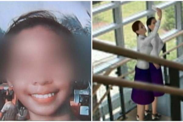 Marie Rocello lost balance and fell from the stairs when she was posting with her classmates portrait of Marie Rocello