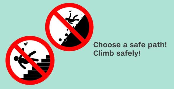 Choose a safe path while selfie-ing A sign warning people to take pictures on safe path