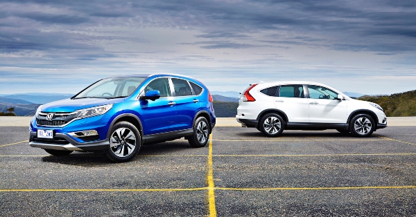Honda CR-V is considered as the pioneering model in the SUV segment Two Honda Cr-V on the road