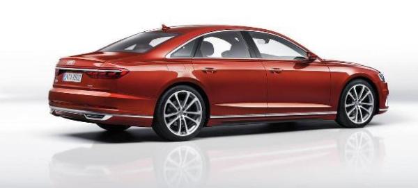 The all-new A8 is truly a car that has both beauty and state-of-the-art technology angular rear of the Audi A8