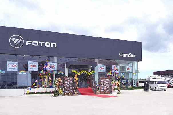 The Cam Sur showroom is handled by Automarken Group, and is located at a land area of over 2,500 square meters front view of the Foton's Cam Sur showroom