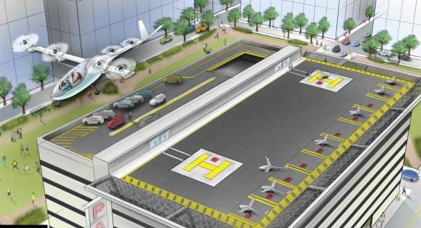 Volocopter will carry out the first demonstrations of an autonomous flying taxi sketch of a flying taxi