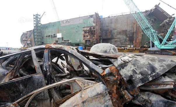 The Sewol capsized and sank off Jindo Island rusty cars