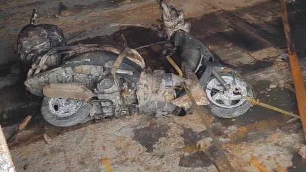 destroyed motorbike from Sewol ferry