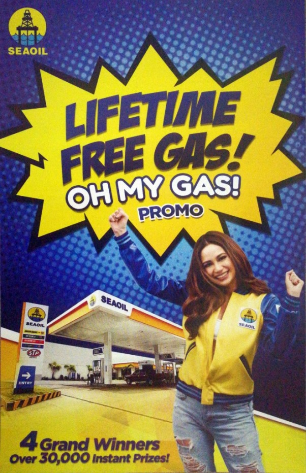 The promo will be available from August 14 to November 14, 2017 Lifetime free gas poster of SEAOIL