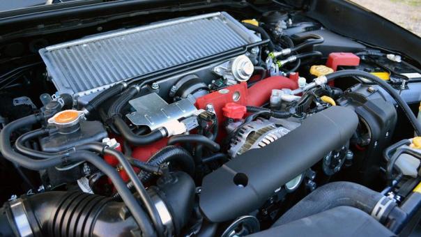 2018Subaru WRX STI utilizes a 2.5-liter turbocharged 305-horsepower engine Subaru WRX STI 2018 engine bay