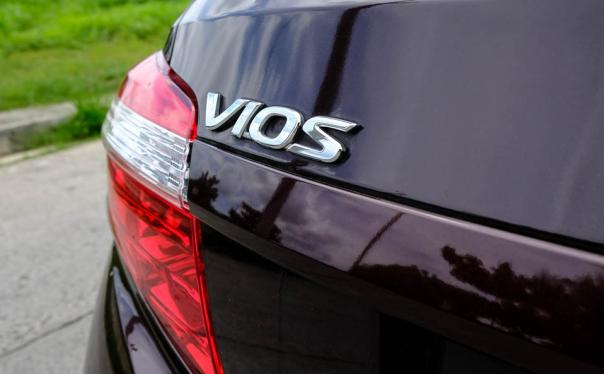 The taillight of a Toyota Vios 2018