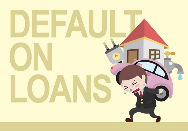 infographic of a man suffering from car loan default