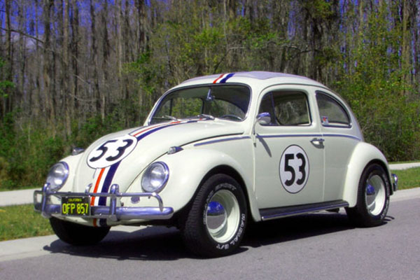 a Volkswagen Bug on the road