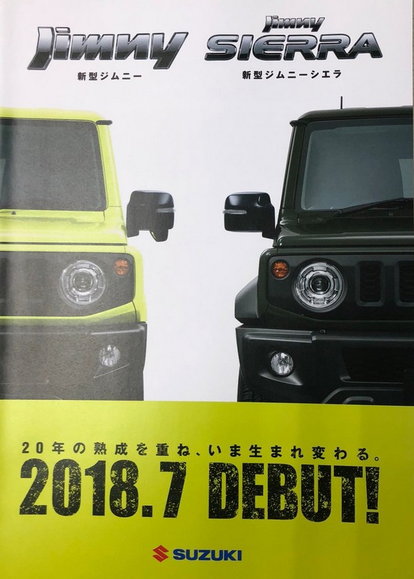 Suzuki Jimny Sierra 2019 & Suzuki Jimny 2019 revealed on a brochure