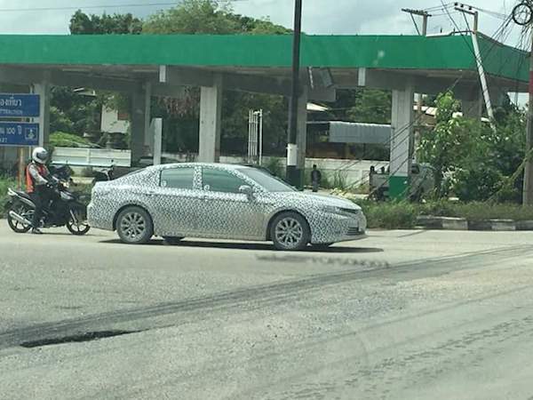 Toyota Camry 2019 in camouflage captured on Thai roads