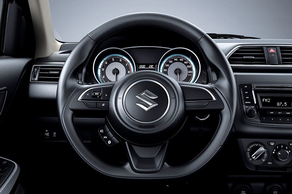 Steering Wheel of the suzuki dzire 2018