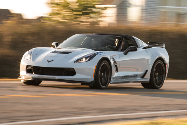 Chevrolet Corvette on the road