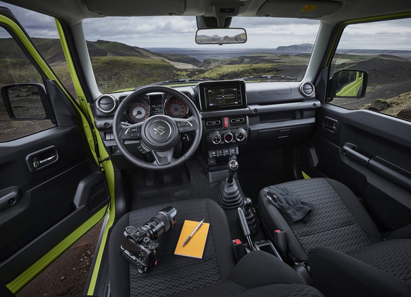 The interior of the 2019 Suzuki Jimny features a whole host of updated amenities A picture of the 2019 Suzuki Jimny's interior