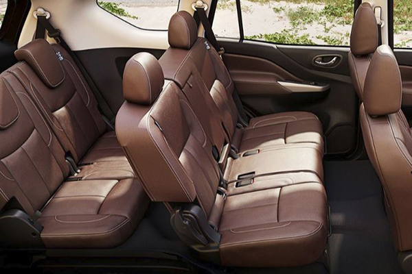 The rearmost cabin in the 2019 Nissan Terra might be a tight squeeze for some people A picture of the Nissan Terra's passenger seats
