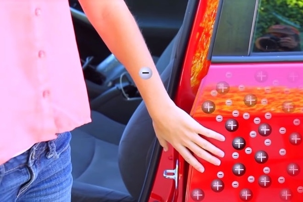  Chica y el coche rojo