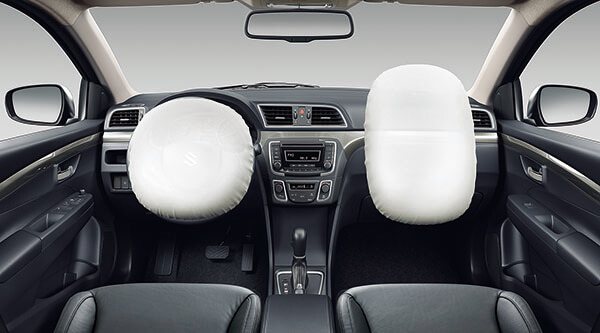 A picture of the Suzuki Ciaz's airbags deployed