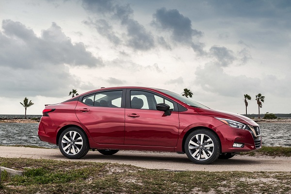 A picture of the side of the 2020 Nissan Almera