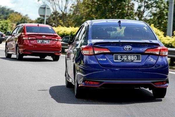 Toyota Vios in a convoy