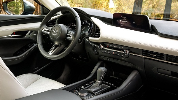 A picture of the 2020 Mazda 3's front cabin